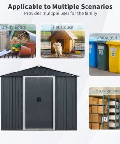 8x4ft Outdoor Storage Shed, Metal 16 - BuyStorageShed.com 8x4ft Outdoor Storage Shed, Metal