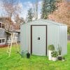 6x5ft Metal Storage Shed With Floor
