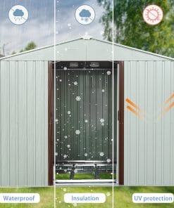 6x5ft Metal Storage Shed With Floor