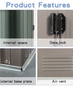 8x4ft Metal Storage Shed With Floor