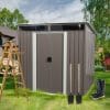6x5ft Metal Storage Shed With Floor and Transparent Plate