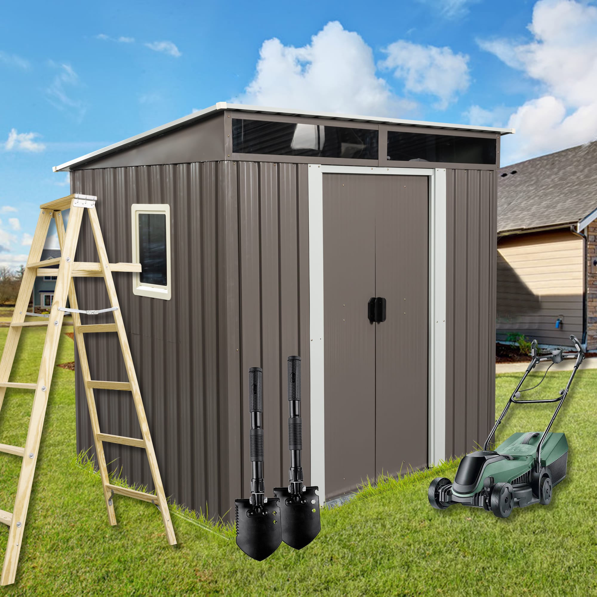 Assembly Instruction For W54071041 4 - BuyStorageShed.com 6x5ft Metal Storage Shed With Floor and Transparent Plate