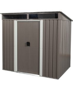 6x5ft Metal Storage Shed With Floor and Transparent Plate