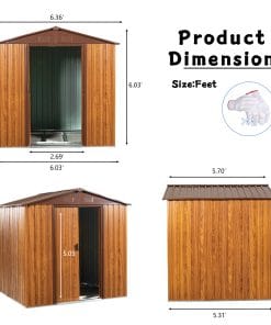 6x6ft Metal Storage Shed with Floor 16 - BuyStorageShed.com 6x6ft Metal Storage Shed with Floor