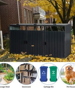 Garbage Bin Shed Stores 3 Trash Cans 10 - BuyStorageShed.com Garbage Bin Shed Stores 3 Trash Cans