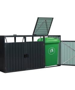 Garbage Bin Shed Stores 3 Trash Cans 12 - BuyStorageShed.com Garbage Bin Shed Stores 3 Trash Cans