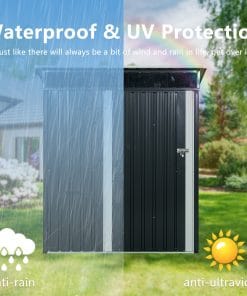 5x3ft Metal Storage Shed With Transparent Plate