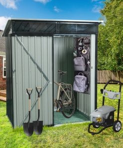 5x3ft Metal Storage Shed With Transparent Plate
