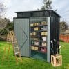5x3ft Metal Storage Shed With Transparent Plate
