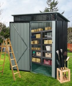 5x3ft Metal Storage Shed With Transparent Plate