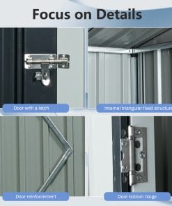 5x3ft Metal Storage Shed With Transparent Plate