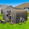 8x10ft Metal Storage Shed With Floor