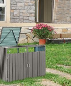 Metal Trash Can Storage Shed