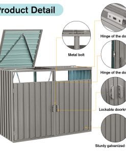 Metal Trash Can Storage Shed