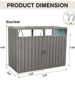 Metal Trash Can Storage Shed 16 - BuyStorageShed.com Metal Trash Can Storage Shed