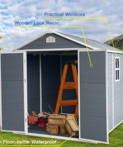 6x8FT Resin Outdoor Storage Shed