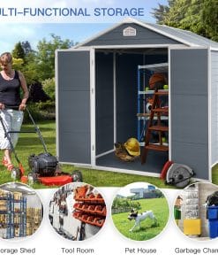 6x8FT Resin Outdoor Storage Shed