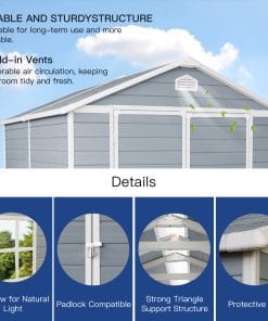 6x8FT Resin Outdoor Storage Shed