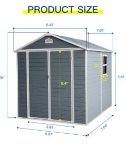 6x8FT Resin Outdoor Storage Shed