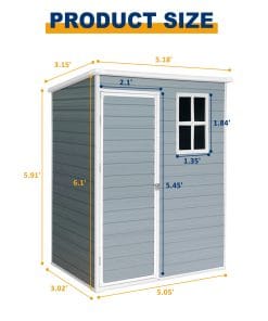 5x3FT Resin Outdoor Storage Shed