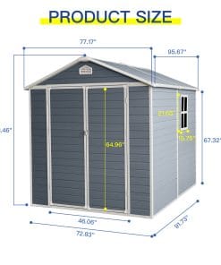 6x8FT Resin Outdoor Storage Shed