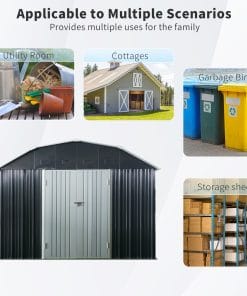 10x12Ft Outdoor Metal Storage Shed