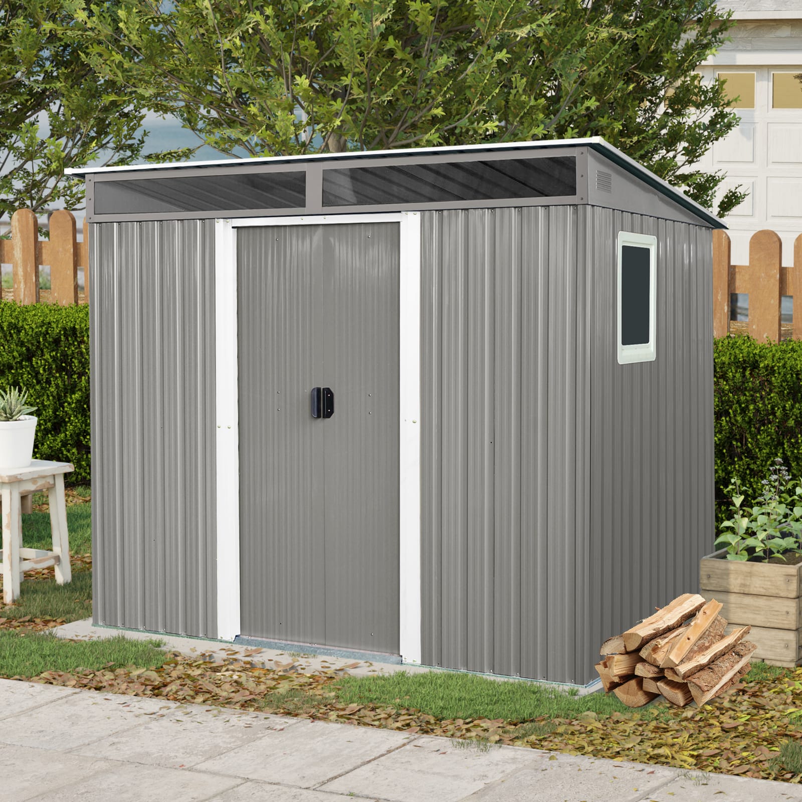 8x6ft Outdoor Metal Storage Shed