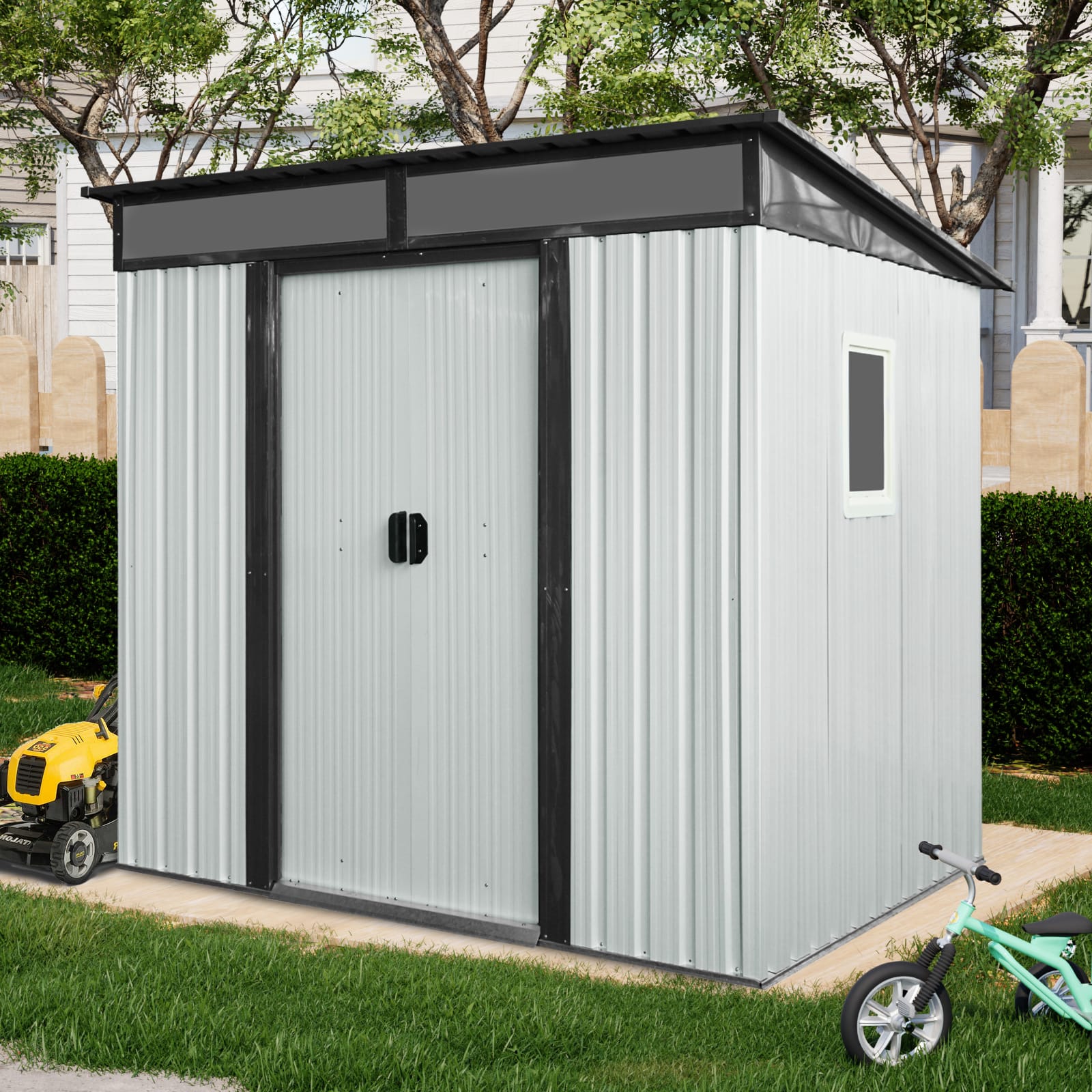 6x5ft Outdoor Metal Storage Shed