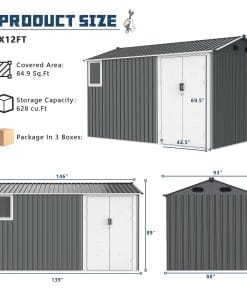 8x12ft Metal Outdoor Storage Shed 13 - BuyStorageShed.com 8x12ft Metal Outdoor Storage Shed