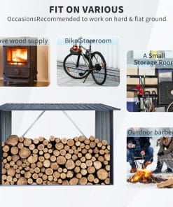 Outdoor Steel Firewood Shed