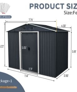 8x4ft Outdoor Storage Shed, Metal 13 - BuyStorageShed.com 8x4ft Outdoor Storage Shed, Metal