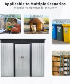 8x6ft Outdoor Metal Storage Shed
