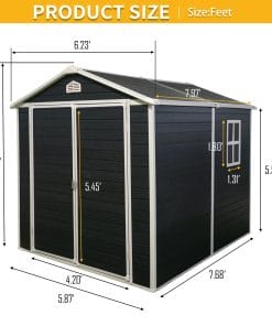 6x8ft Resin Outdoor Storage Shed Kit