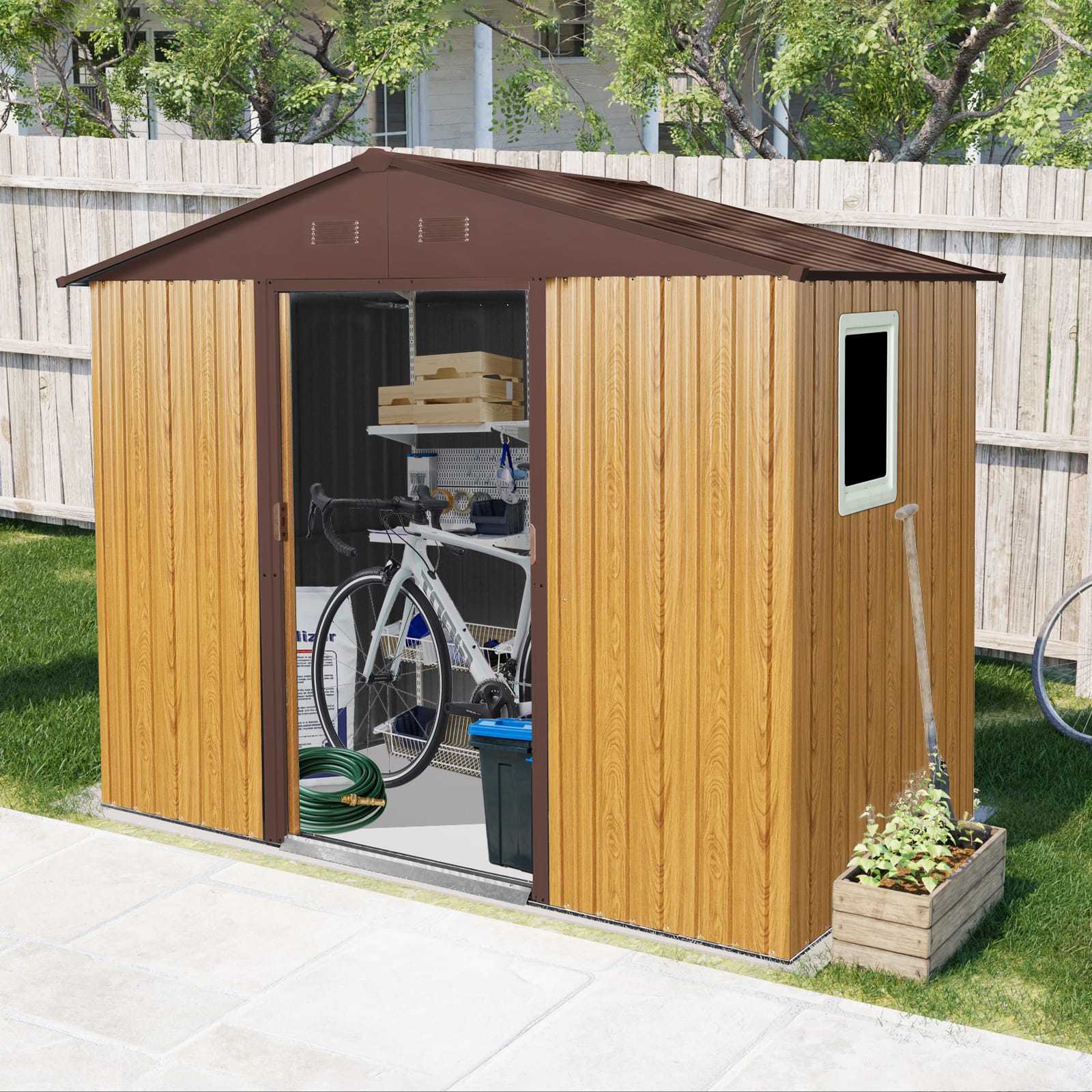 8x4ft Outdoor Metal Storage Shed