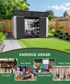 10x7ft Plastic Storage Shed With Floor 10 - BuyStorageShed.com 10x7ft Plastic Storage Shed With Floor