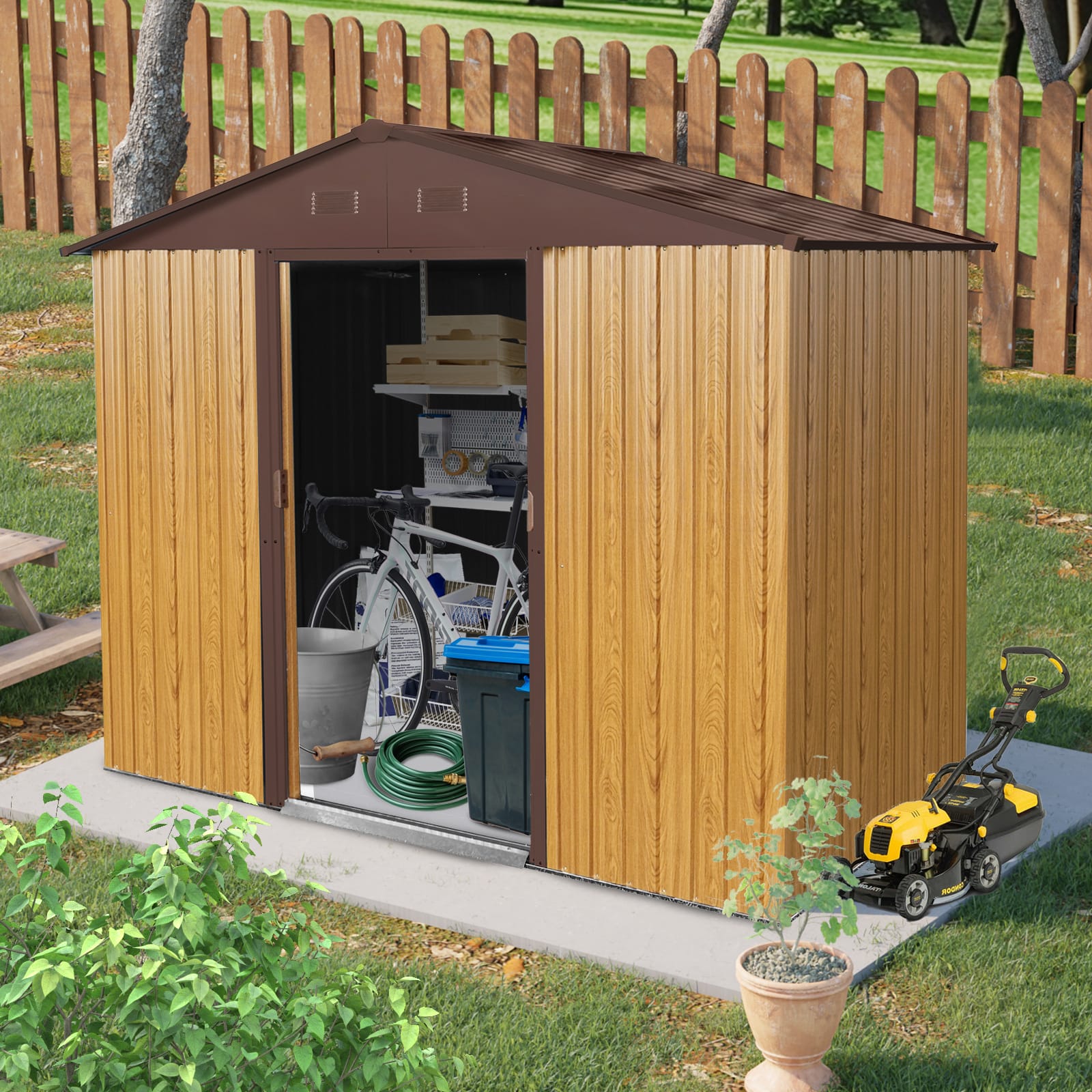 8x4ft Outdoor Metal Storage Shed