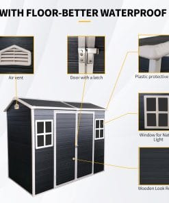4x8ft Resin Outdoor Storage Shed 14 - BuyStorageShed.com 4x8ft Resin Outdoor Storage Shed