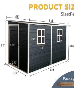 4x8ft Outdoor Storage Shed With Floor