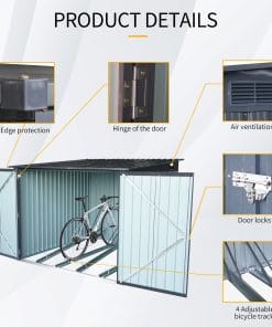 Metal Lean To Bicycle Storage Shed 12 - BuyStorageShed.com Metal Lean To Bicycle Storage Shed