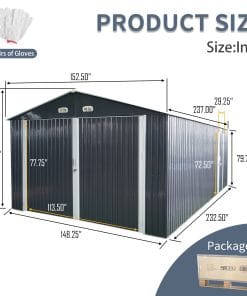 20x13 FT Metal Outdoor Storage Shed