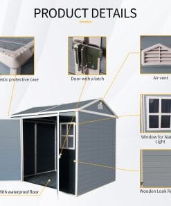 8x6ft Resin Outdoor Storage Shed 10 - BuyStorageShed.com 8x6ft Resin Outdoor Storage Shed