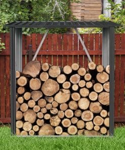 3x5ft Outdoor Metal Firewood Shed