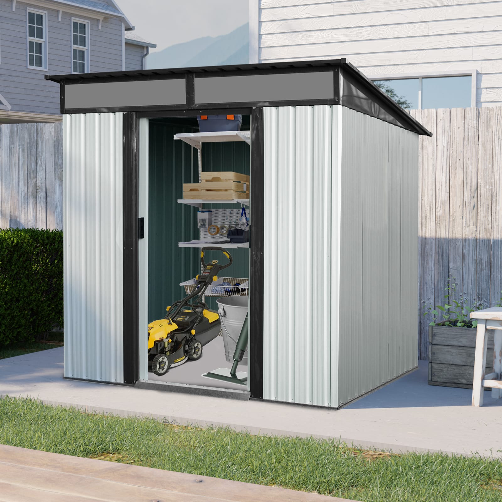 6x5ft Outdoor Metal Storage Shed