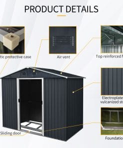 8x4ft Outdoor Storage Shed, Metal 14 - BuyStorageShed.com 8x4ft Outdoor Storage Shed, Metal