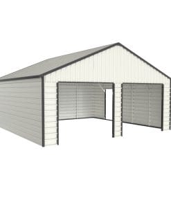 23x22ft Double Door Garage Metal Shed 14 - BuyStorageShed.com 23x22ft Double Door Garage Metal Shed