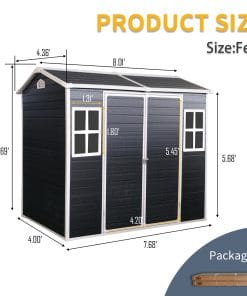4x8ft Resin Outdoor Storage Shed 12 - BuyStorageShed.com 4x8ft Resin Outdoor Storage Shed