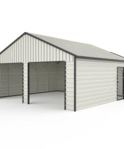 23x22ft Double Door Garage Metal Shed
