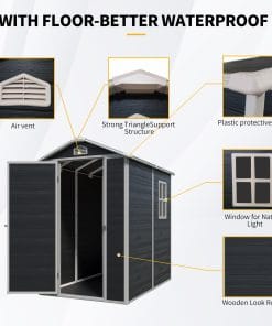 4x6ft Resin Outdoor Storage Shed Kit 12 - BuyStorageShed.com 4x6ft Resin Outdoor Storage Shed Kit