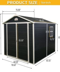 6x8ft Resin Outdoor Storage Shed Kit