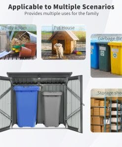 Garbage Bin Shed Stores 2 Trash Cans